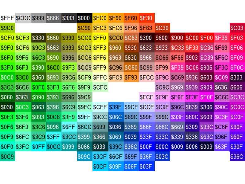 Colors hexa for a Nadeo pseudo